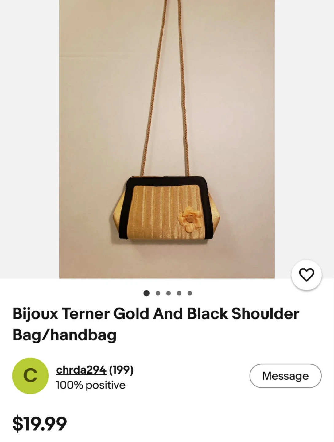 Bijoux Terner Gold And Black Shoulder Bag/Handbag - photo 4
