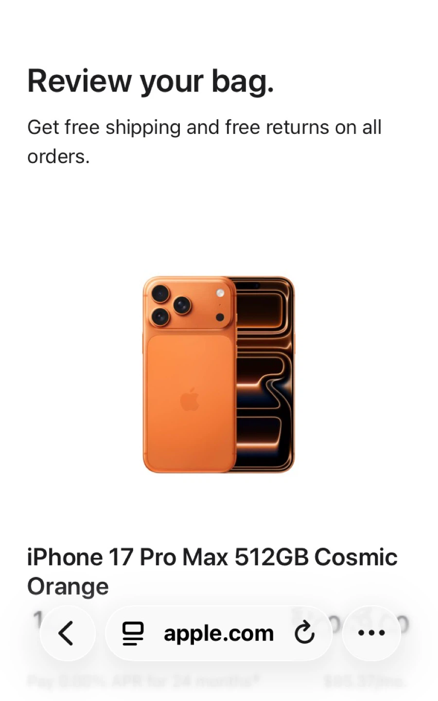 iPhone 17 Pro Max 512GB Cosmic Orange