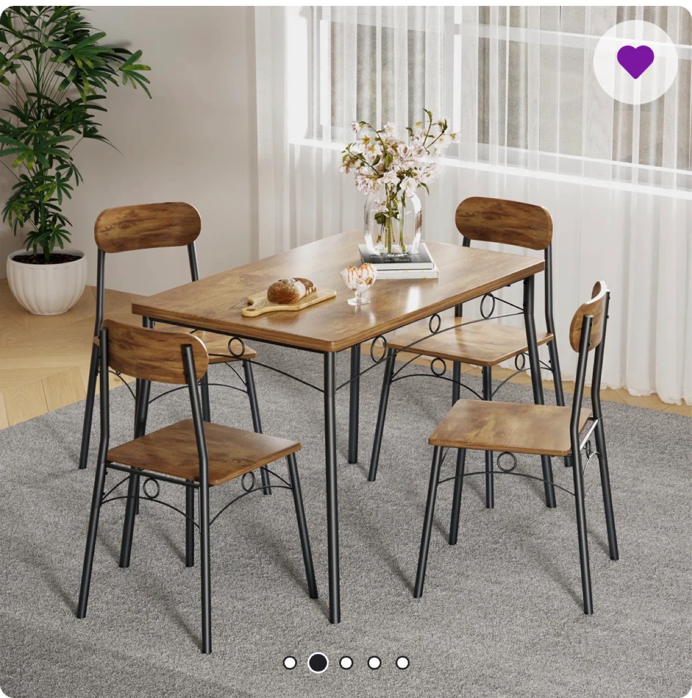 Dining Table and 4 Chairs Set - photo 2