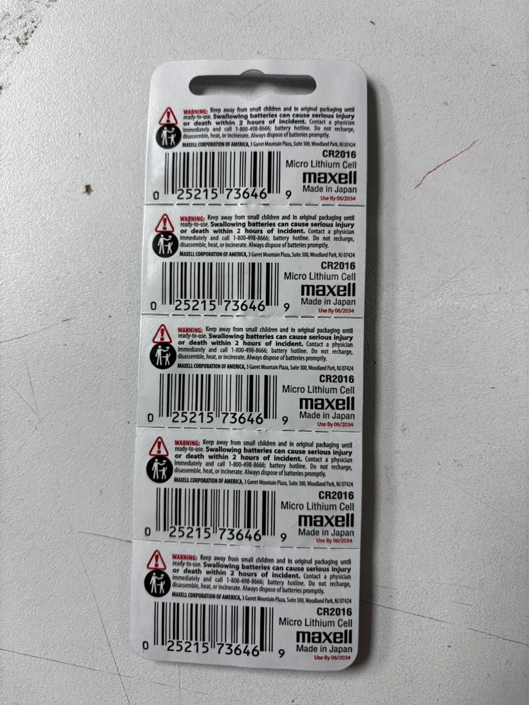 Maxell CR2016 3V Lithium Coin Batteries (5 Pack) - photo 2