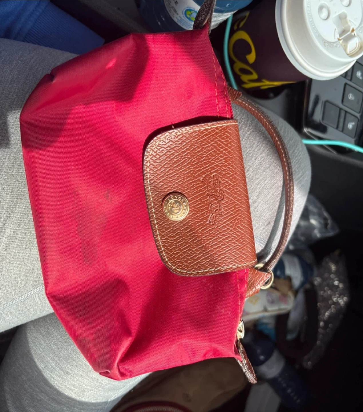Longchamp Le Pliage Pouch - Red