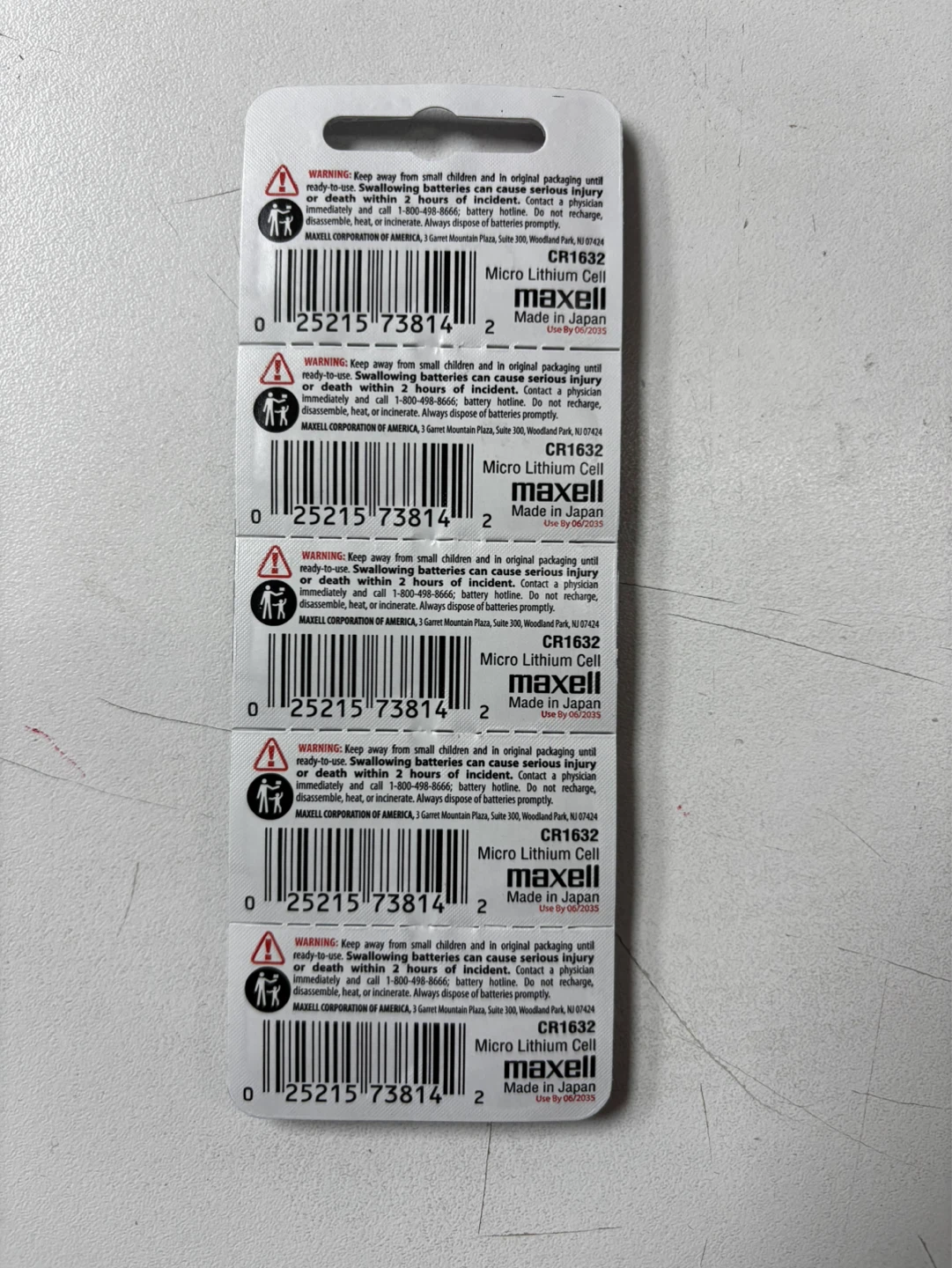 Maxell CR1632 Micro Lithium Cell Batteries (5 Pack) - photo 2