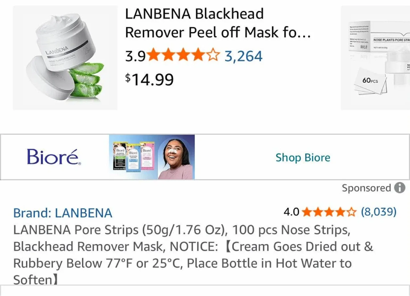 LANBENA Nose Plants Pore Strips - 50g