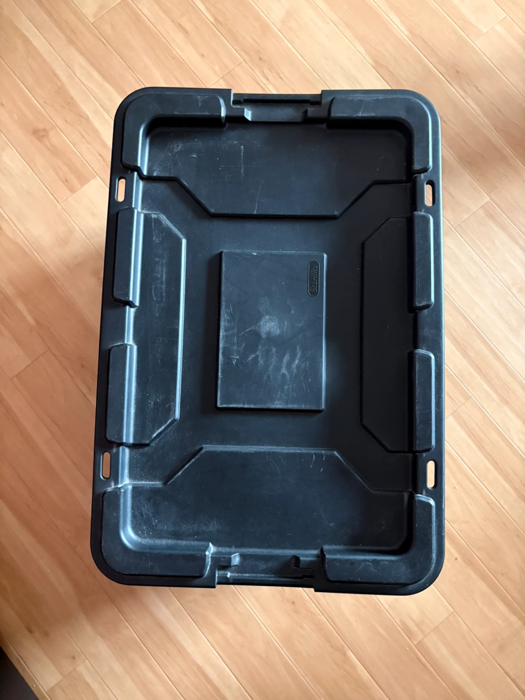 Black Storage Tote with Lid