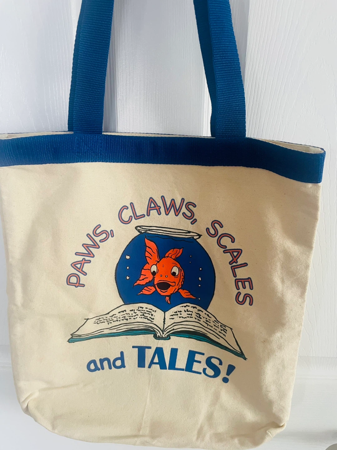 Canvas Tote Bag with "Paws, Claws, Scales and Tales!"