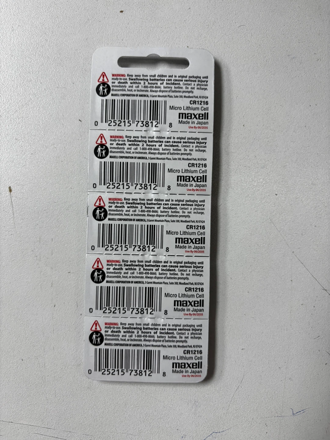 Maxell CR1216 Lithium Batteries (5 Pack) - photo 2