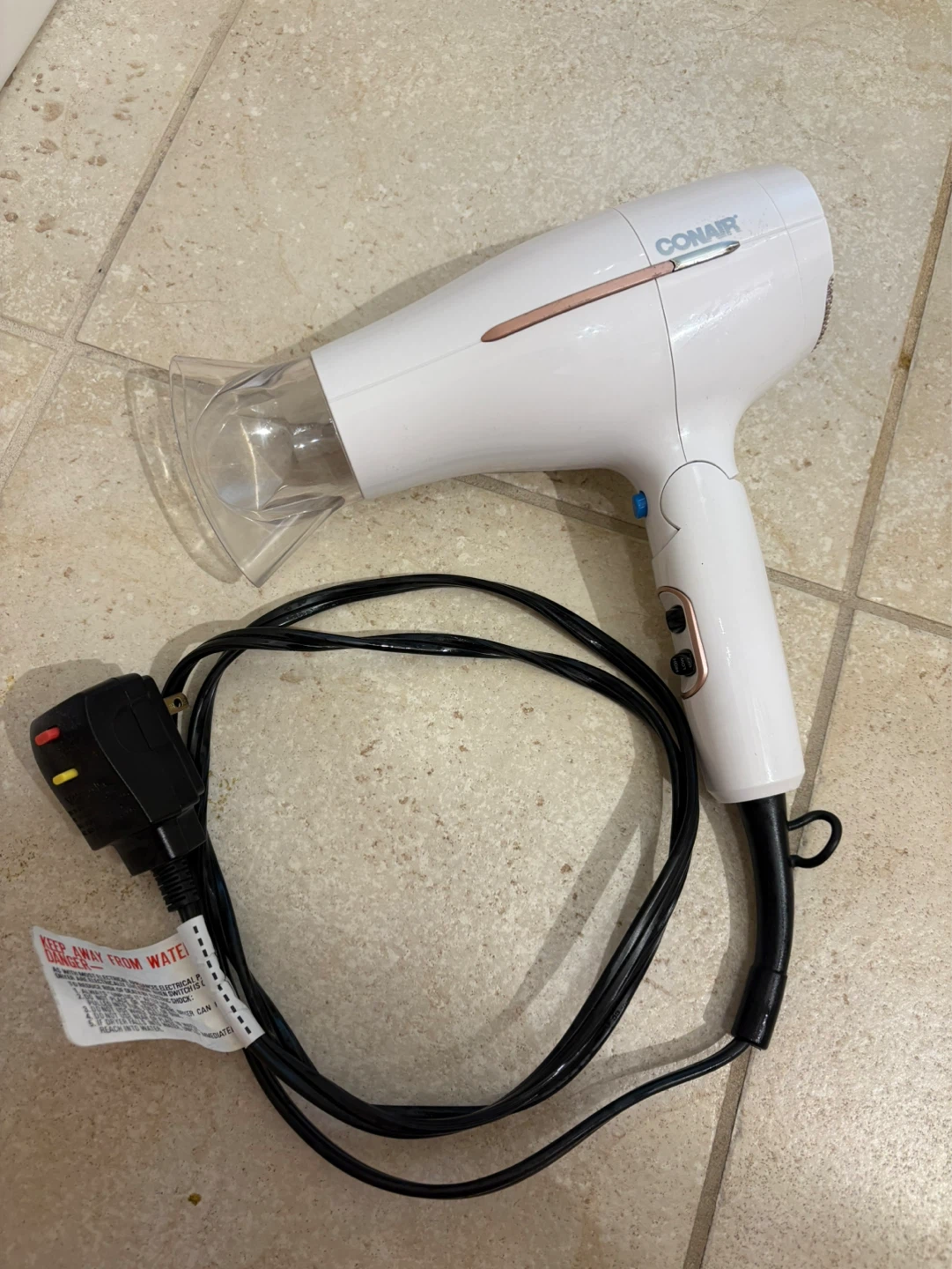 Conair White/Rose gold Hair Dryer
