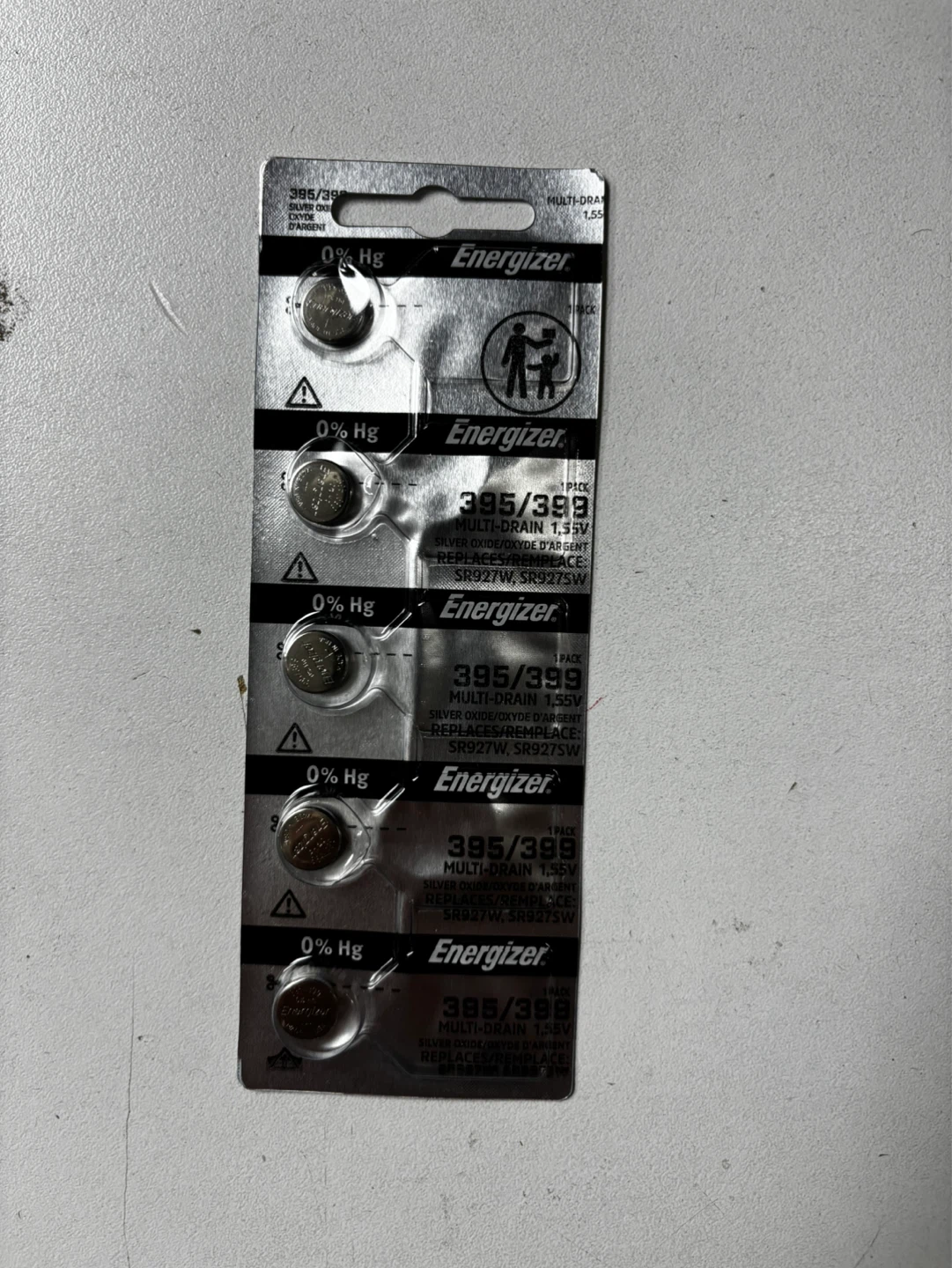 Energizer 395/399 Watch Batteries - 5 Pack