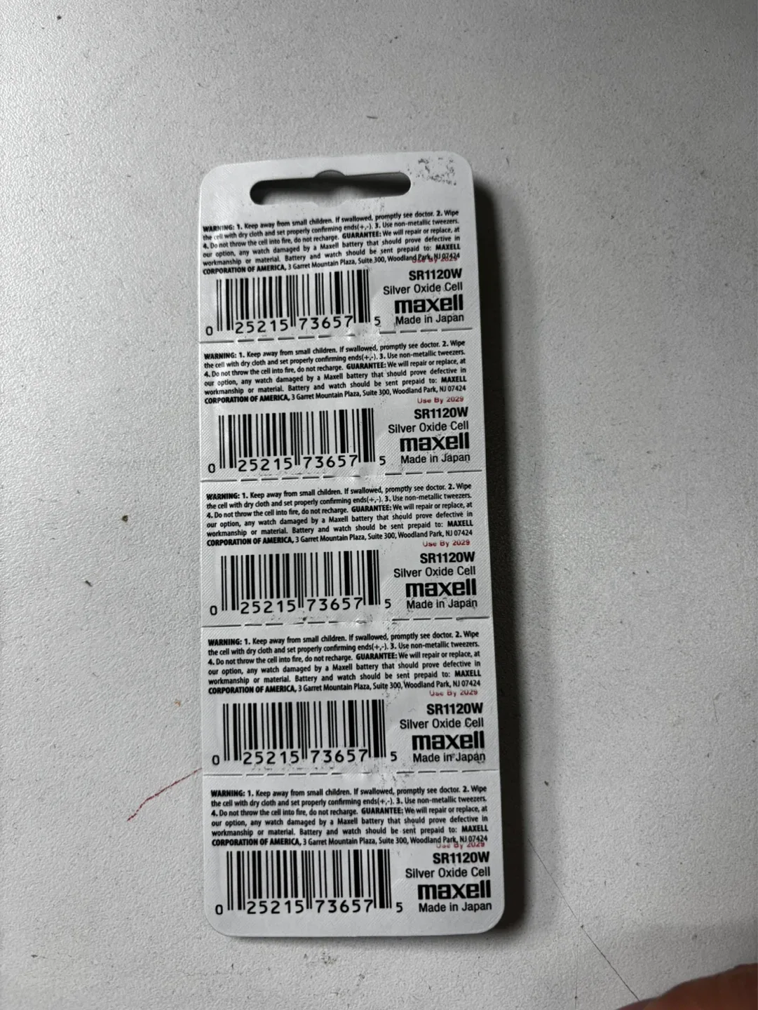 Maxell SR1120W - 391 Silver Oxide Watch Batteries (5 Pack) - photo 2