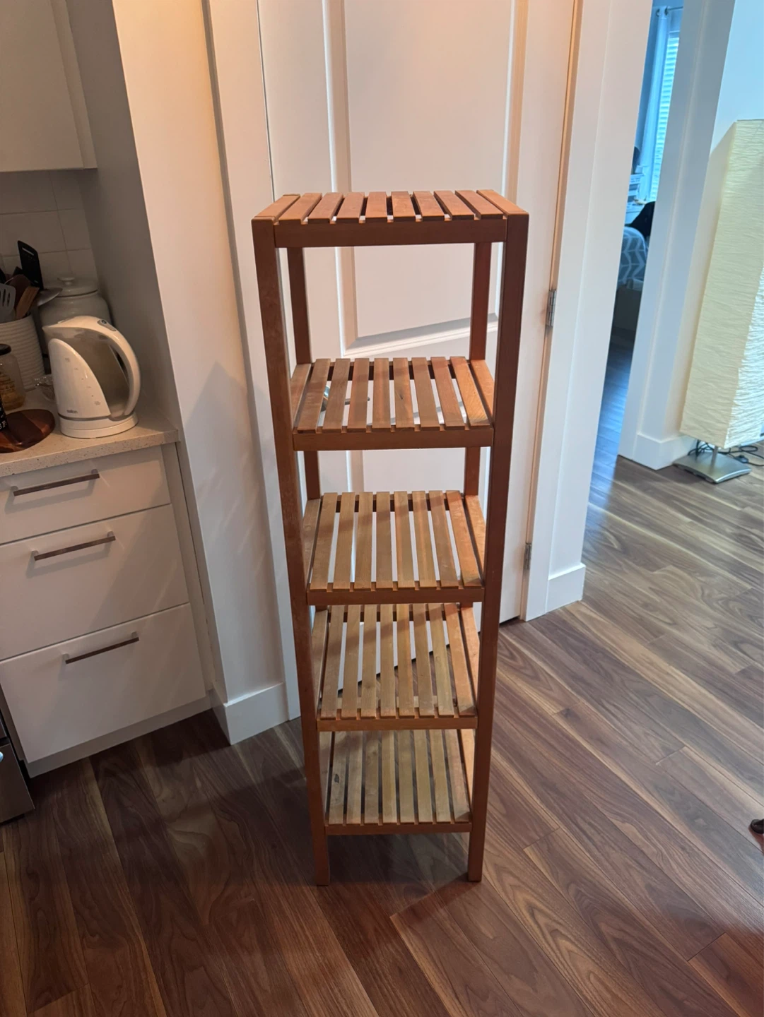 Wooden 4-Tier Shelf Unit - photo 2