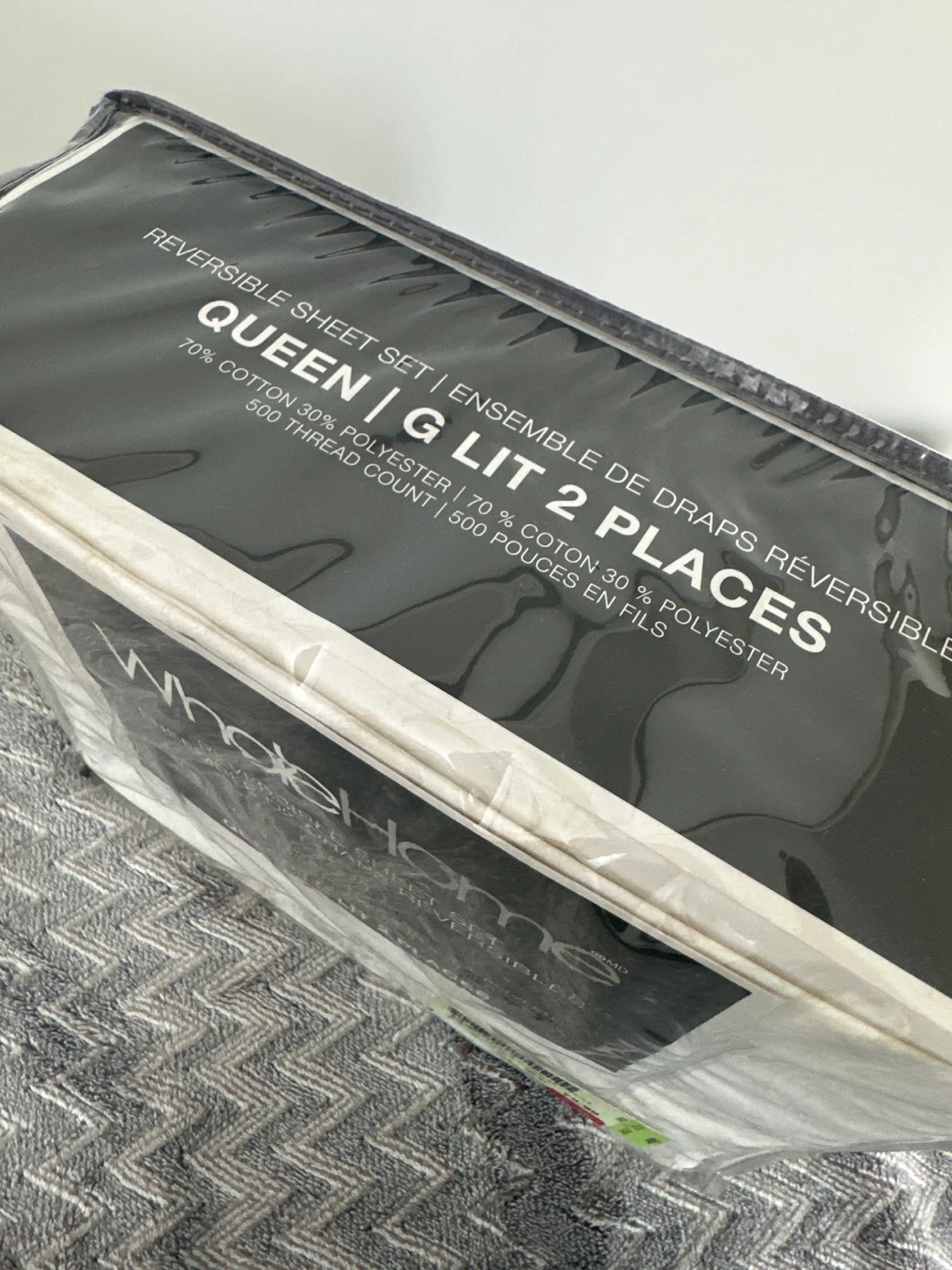 WholeHome Queen Reversible Sheet Set 500 Thread Count - photo 4