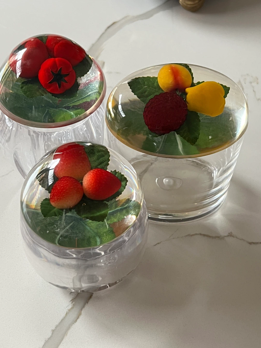 Decorative Jars with Faux Fruit