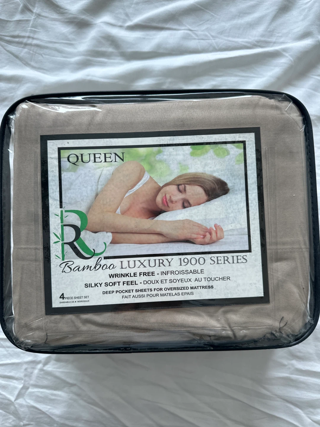 Bamboo Luxury 1900 Series Queen Sheet Set - Taupe