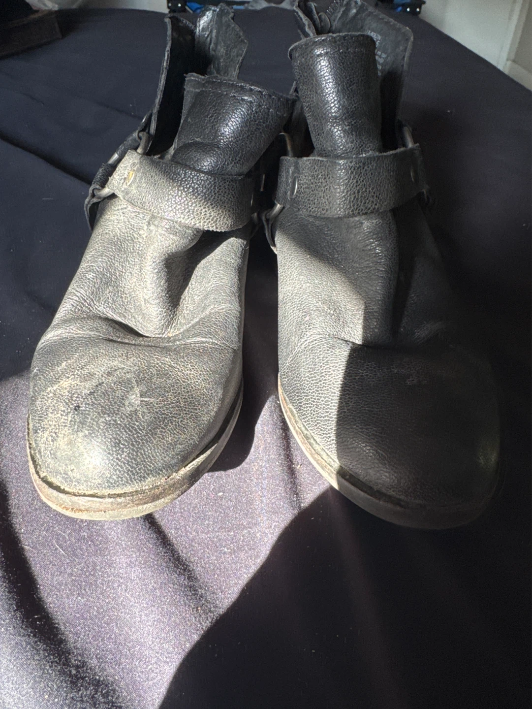 Black Leather Ankle Boots