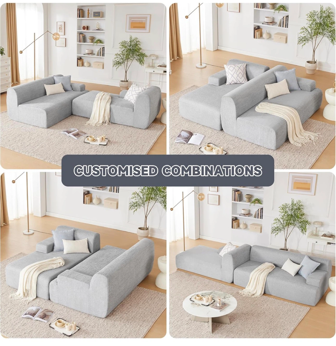 Gray Chenille Sectional Sofa with Chaise - photo 3