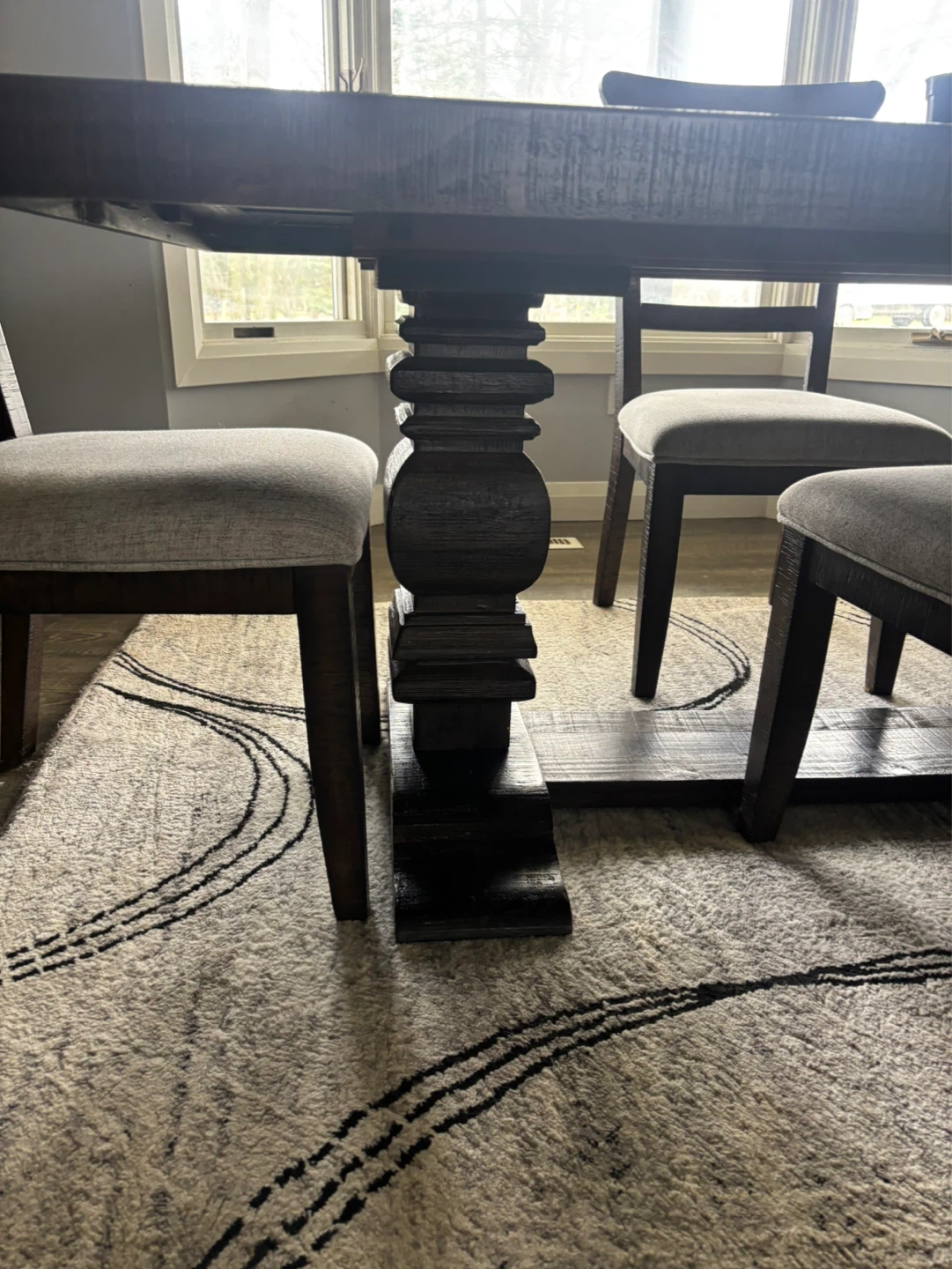 Dark Wood Dining Table with Chairs - photo 3