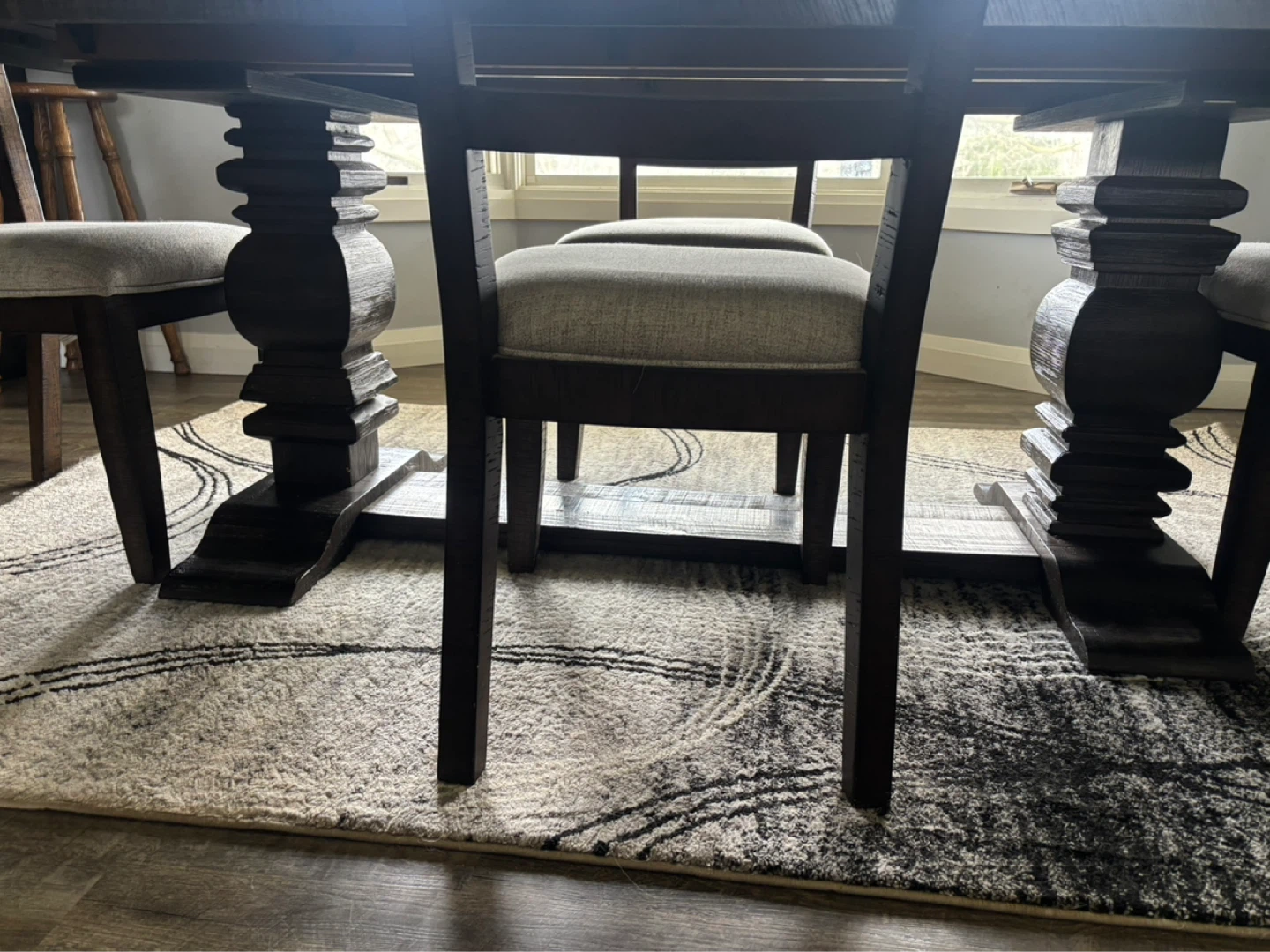 Dark Wood Dining Table with Chairs - photo 4