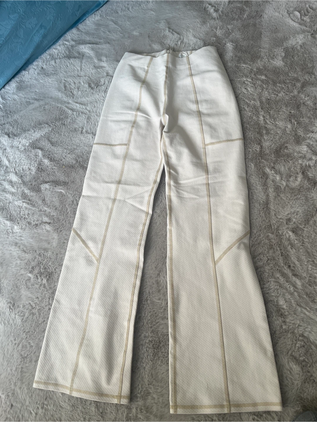 White High-Waisted Flare Pants