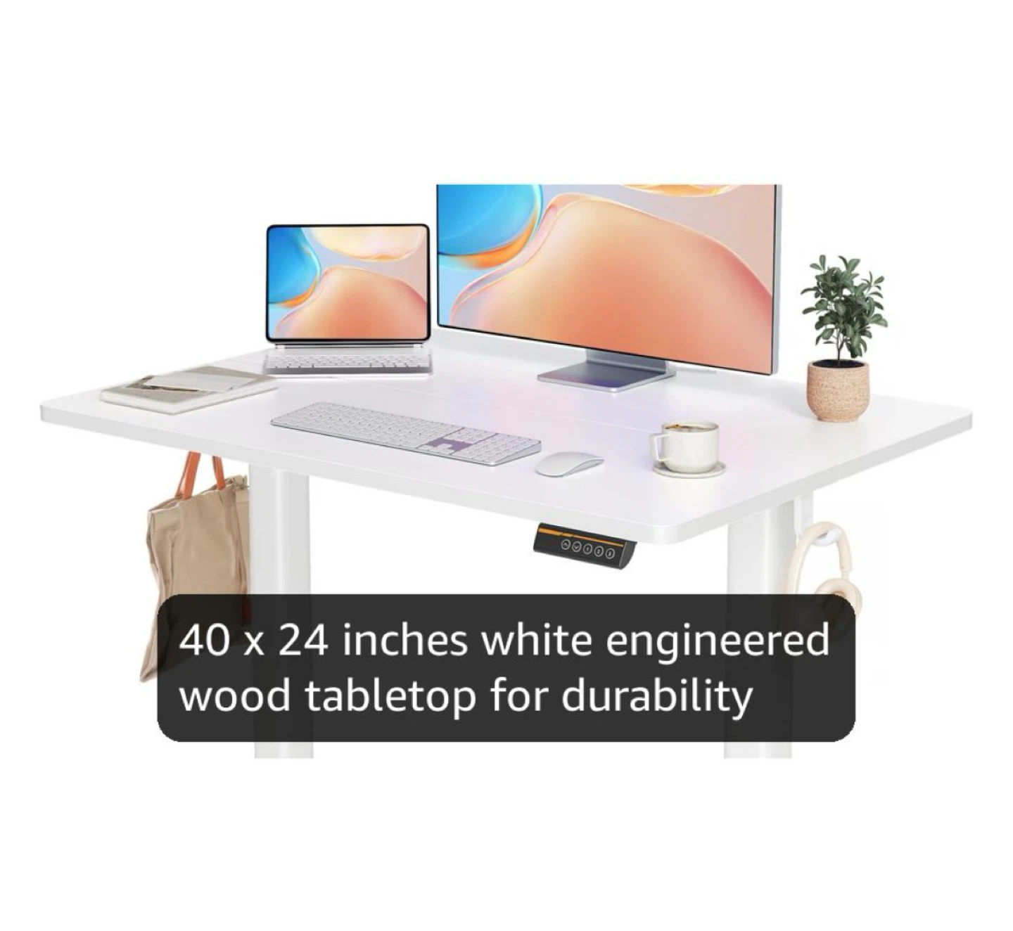 Adjustable Standing Desk - White, 40x24 Inches - photo 5