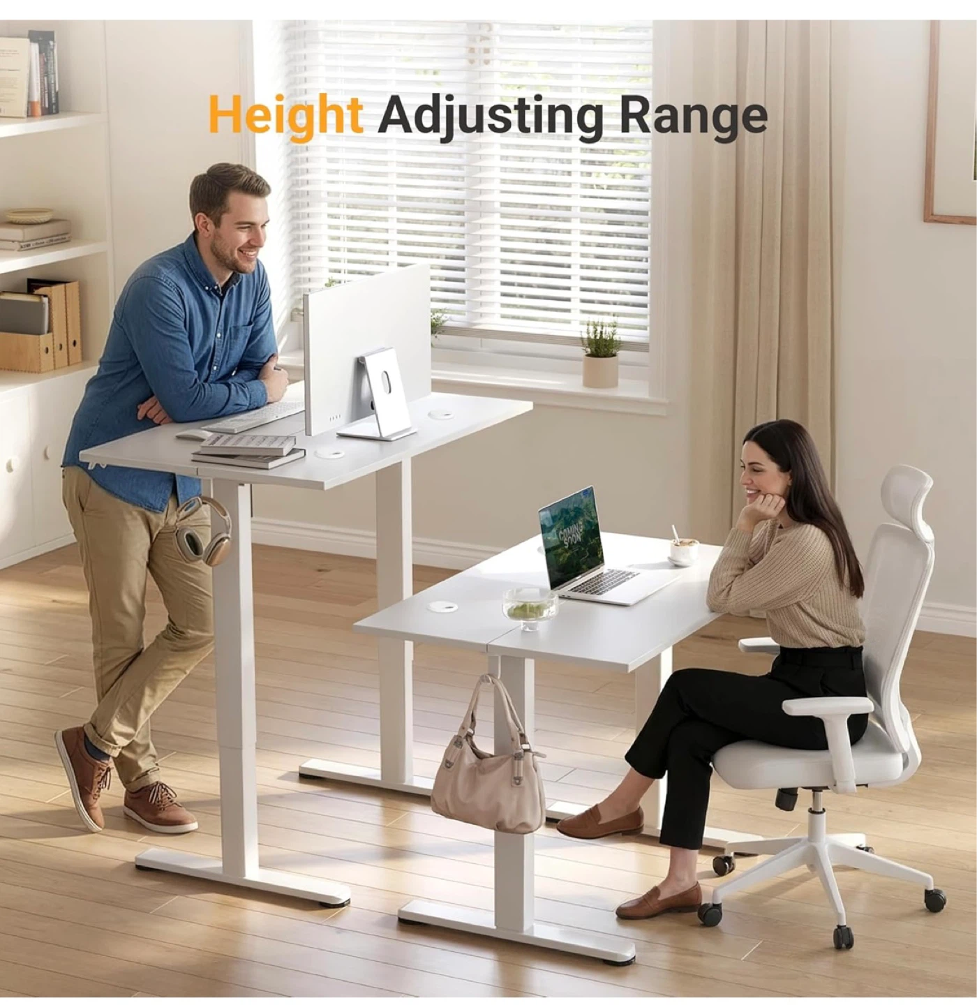 Adjustable Standing Desk - White, 40x24 Inches - photo 2