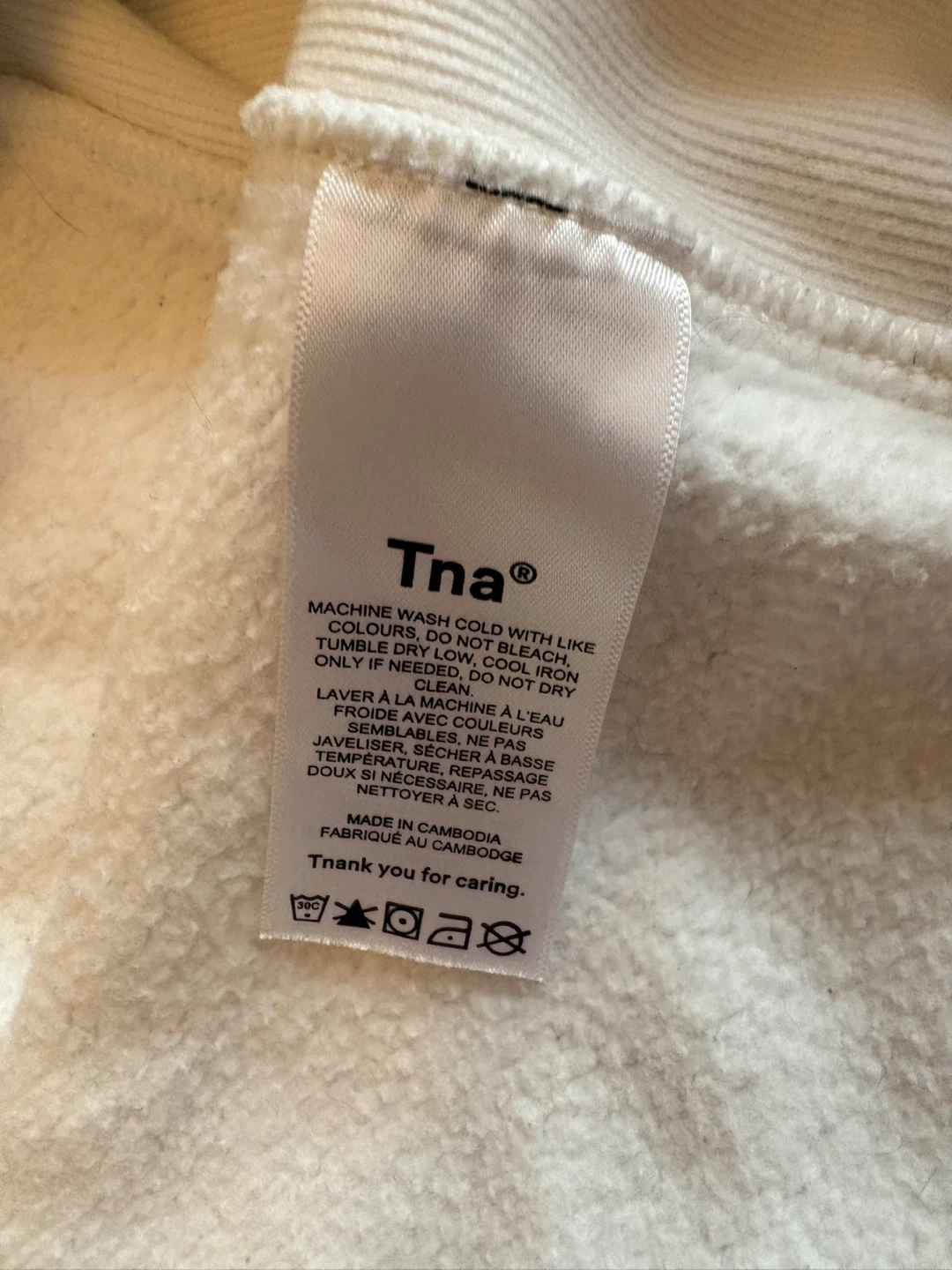 TNA Cozy Fleece Sweatshirt - White - Size L - photo 4