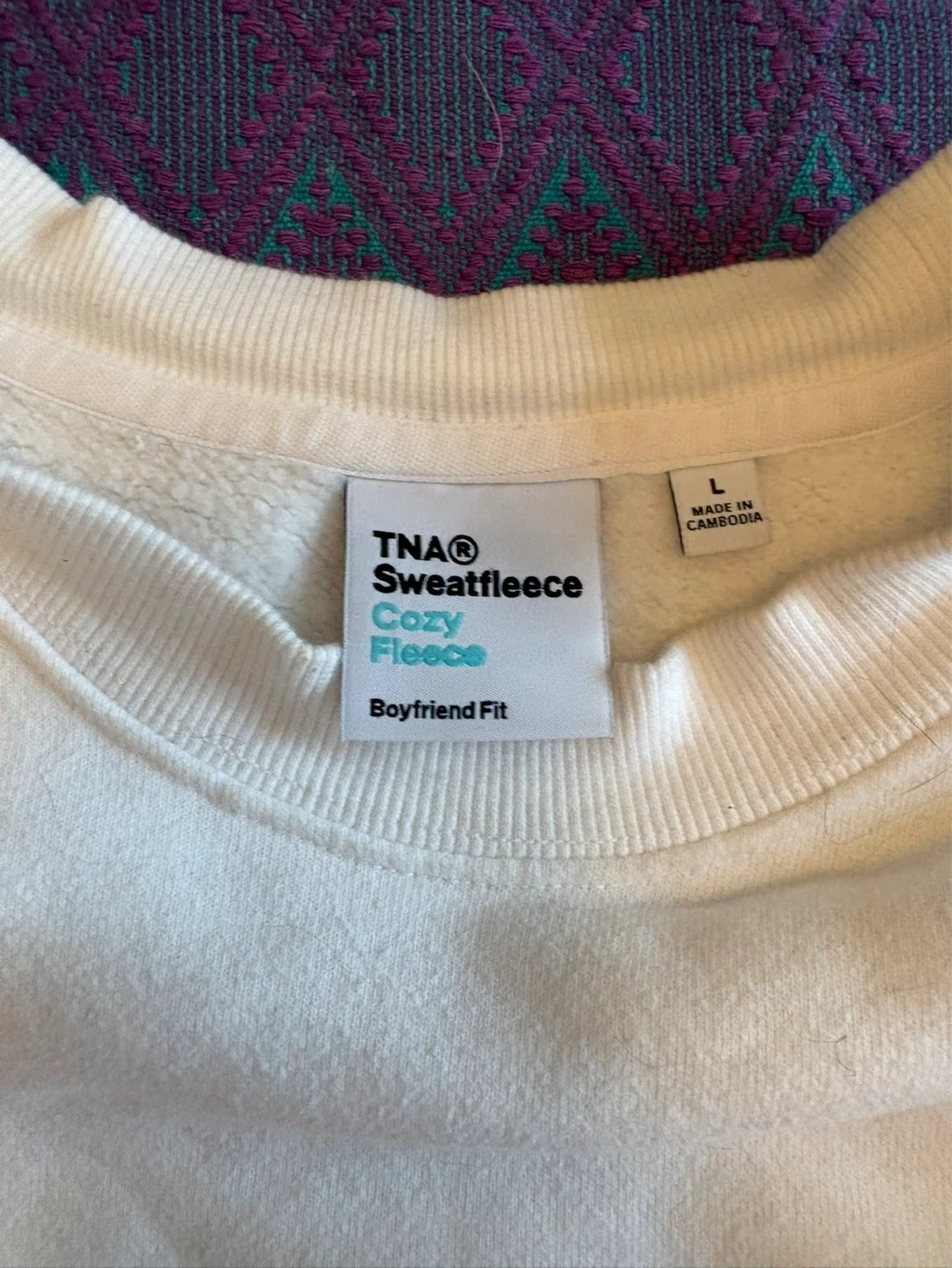 TNA Cozy Fleece Sweatshirt - White - Size L - photo 2