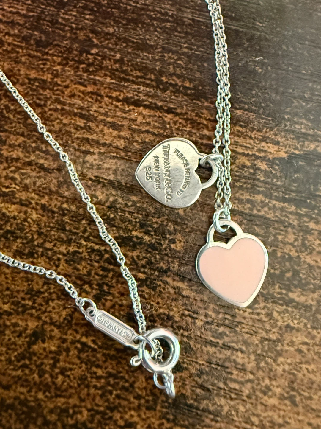 Tiffany & Co. Sterling Silver Heart Tag Necklace pink - photo 3