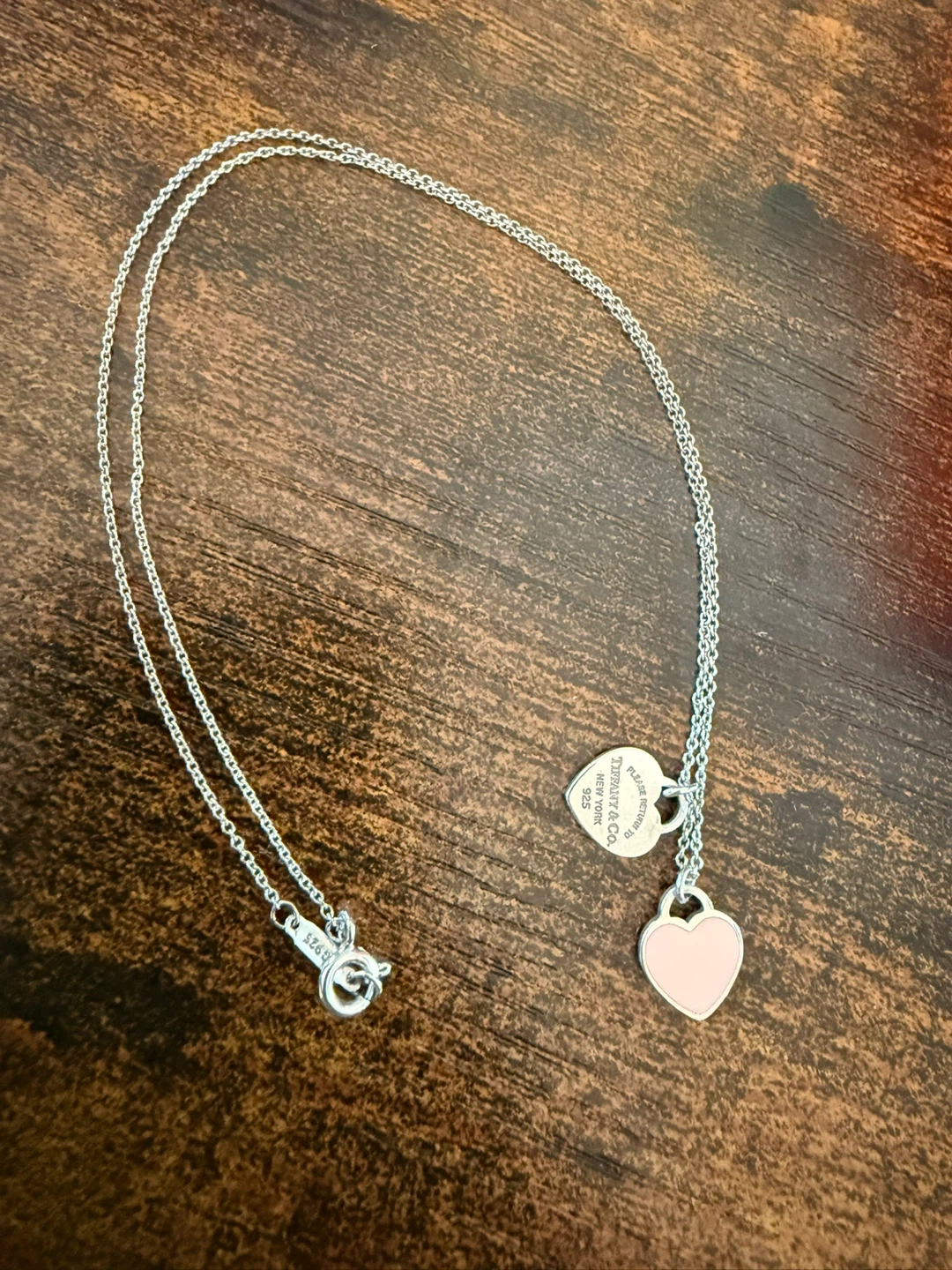 Tiffany & Co. Sterling Silver Heart Tag Necklace pink - photo 2
