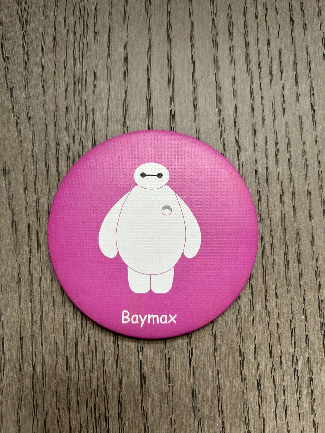 Preowned Baymax Round Circle Pocket Mirror Pink Cute Portable