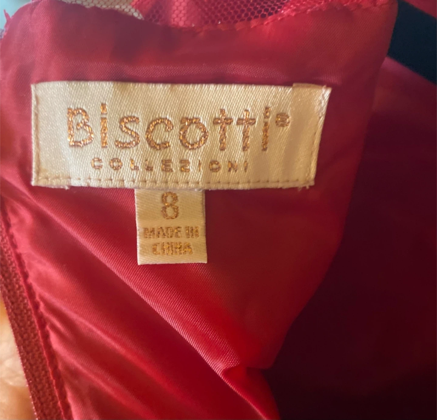Biscotti Collection Red Sparkly Flower Dress Size 8 - photo 2