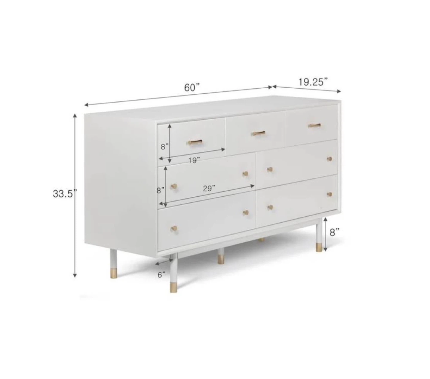 PICK UP ASAP White Dresser with 7 Drawers - photo 3