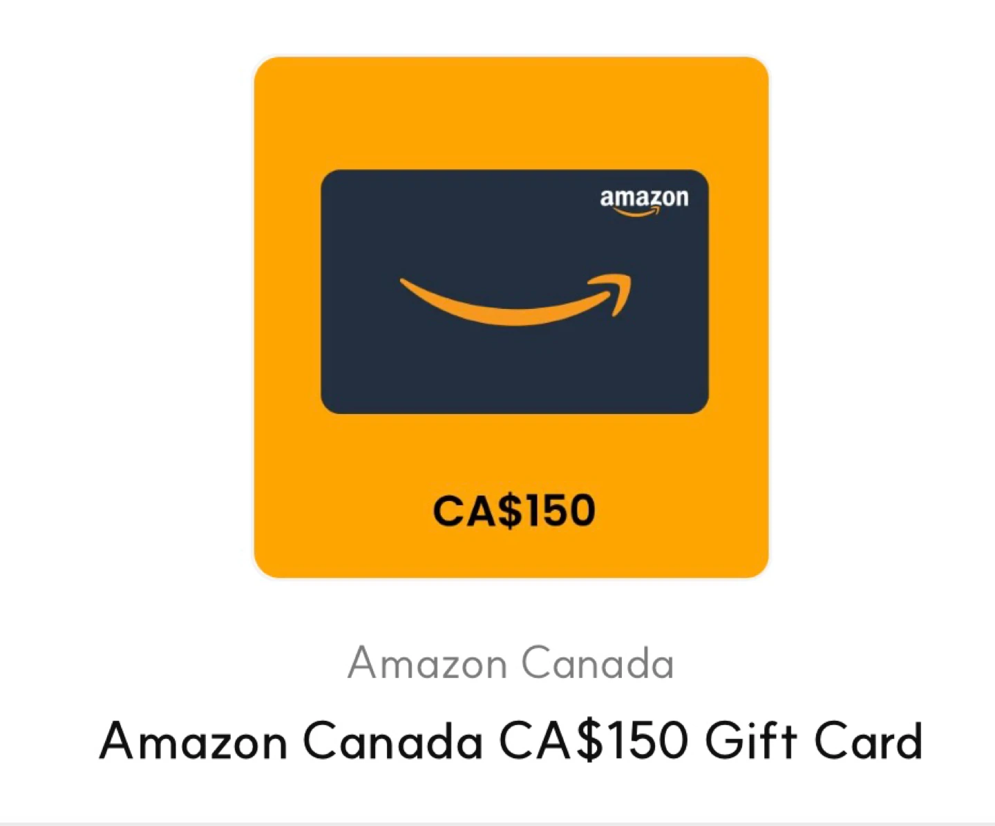 Amazon Canada CA$150 Gift Card