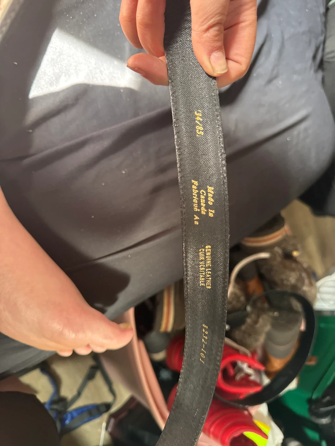 Men's Genuine Leather Belt - Black, Size 34/85 - photo 2