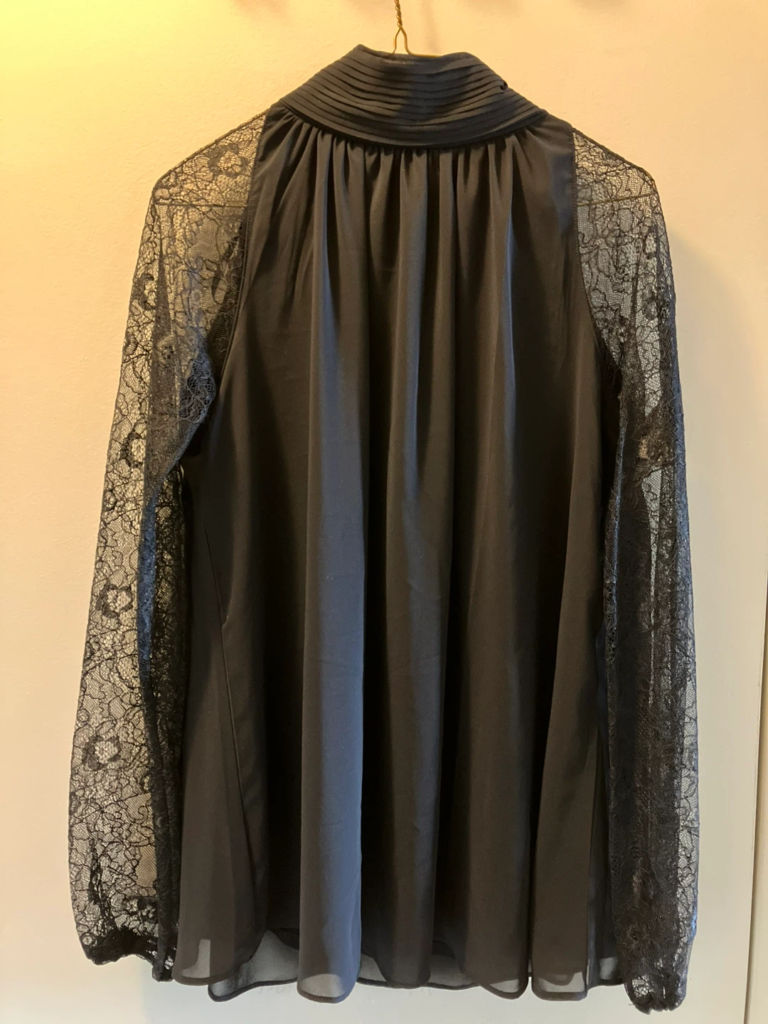 New-Joseph A. Black Lace Sleeve Blouse - Size M