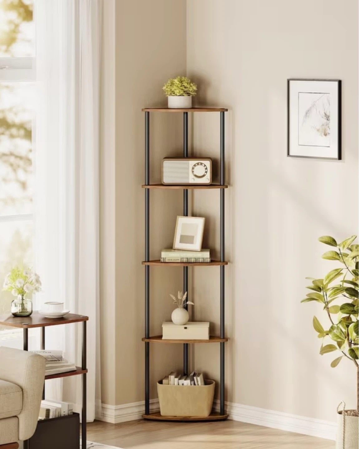 Corner shelf - rustic brown - brand new, assembled