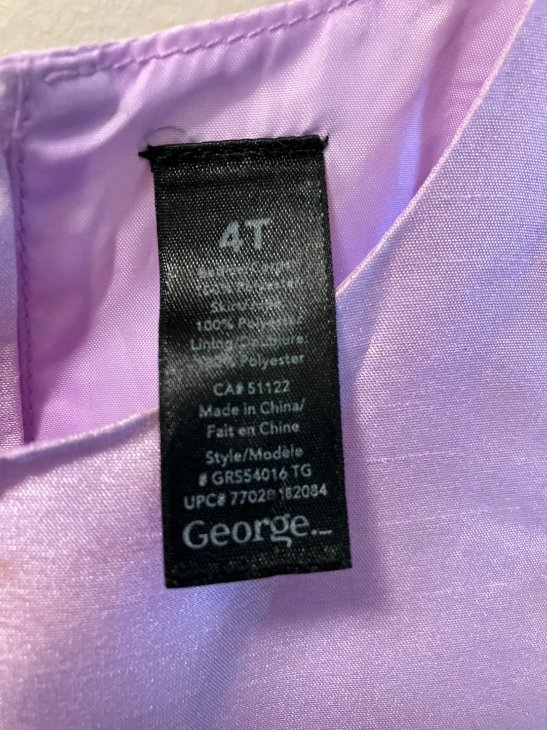 George Girls Lavender Sparkle Dress Size 4T - photo 3