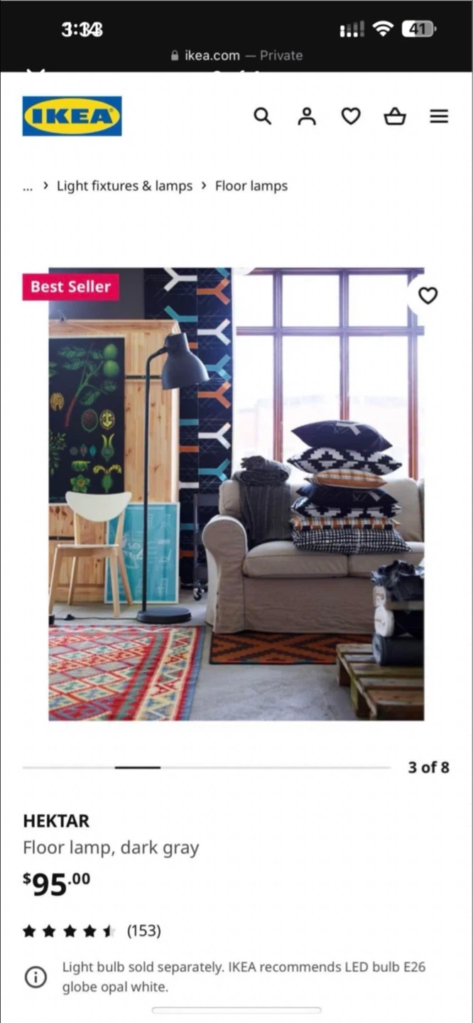IKEA Hektar Floor Lamp - Dark Gray - photo 4