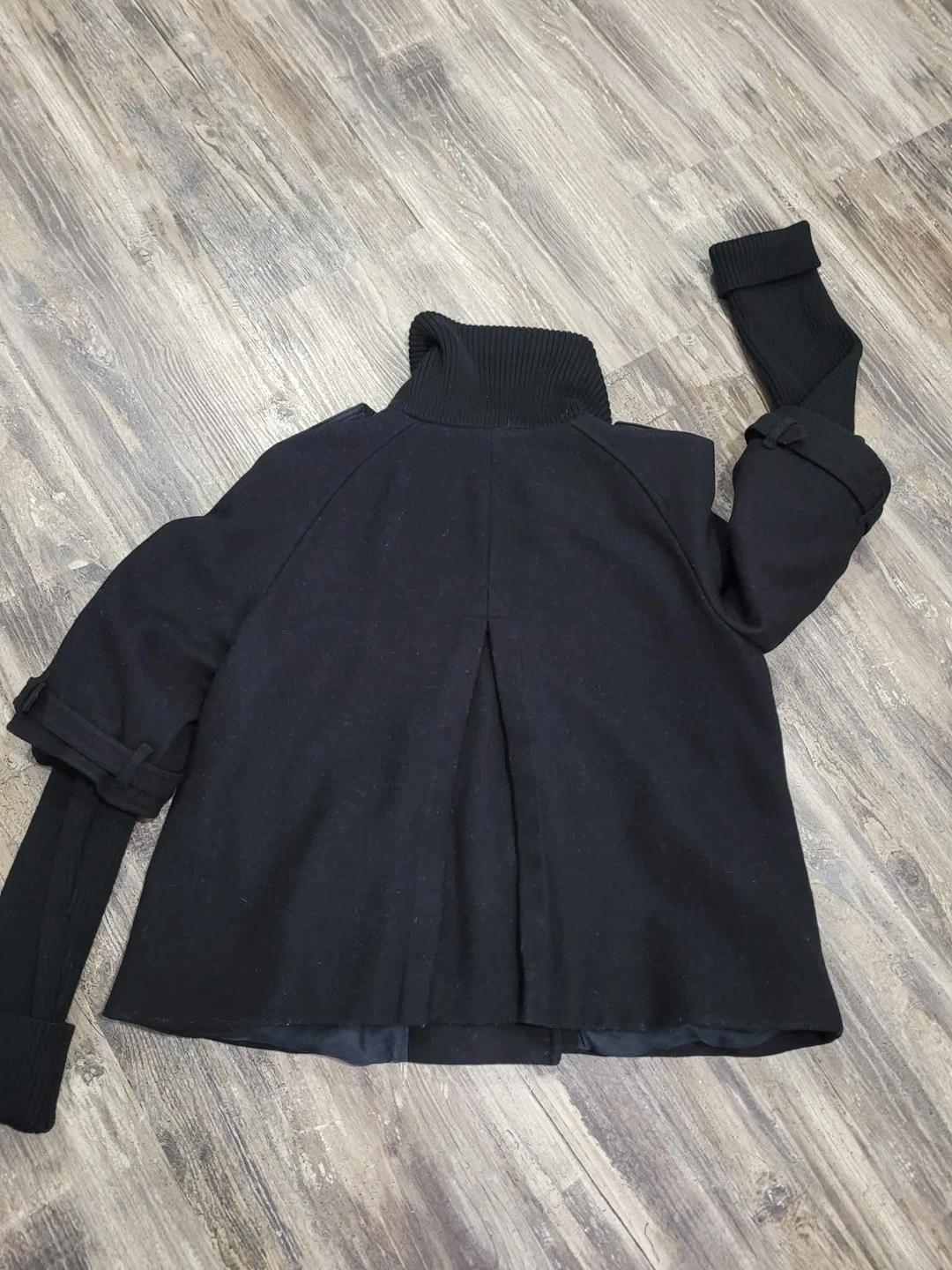 Burberry Brit Black Double-Breasted Wool Blend Jacket - Size 12 - photo 2