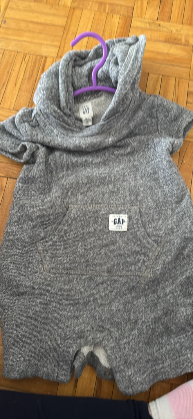 Baby Gap Grey Hoodie Romper