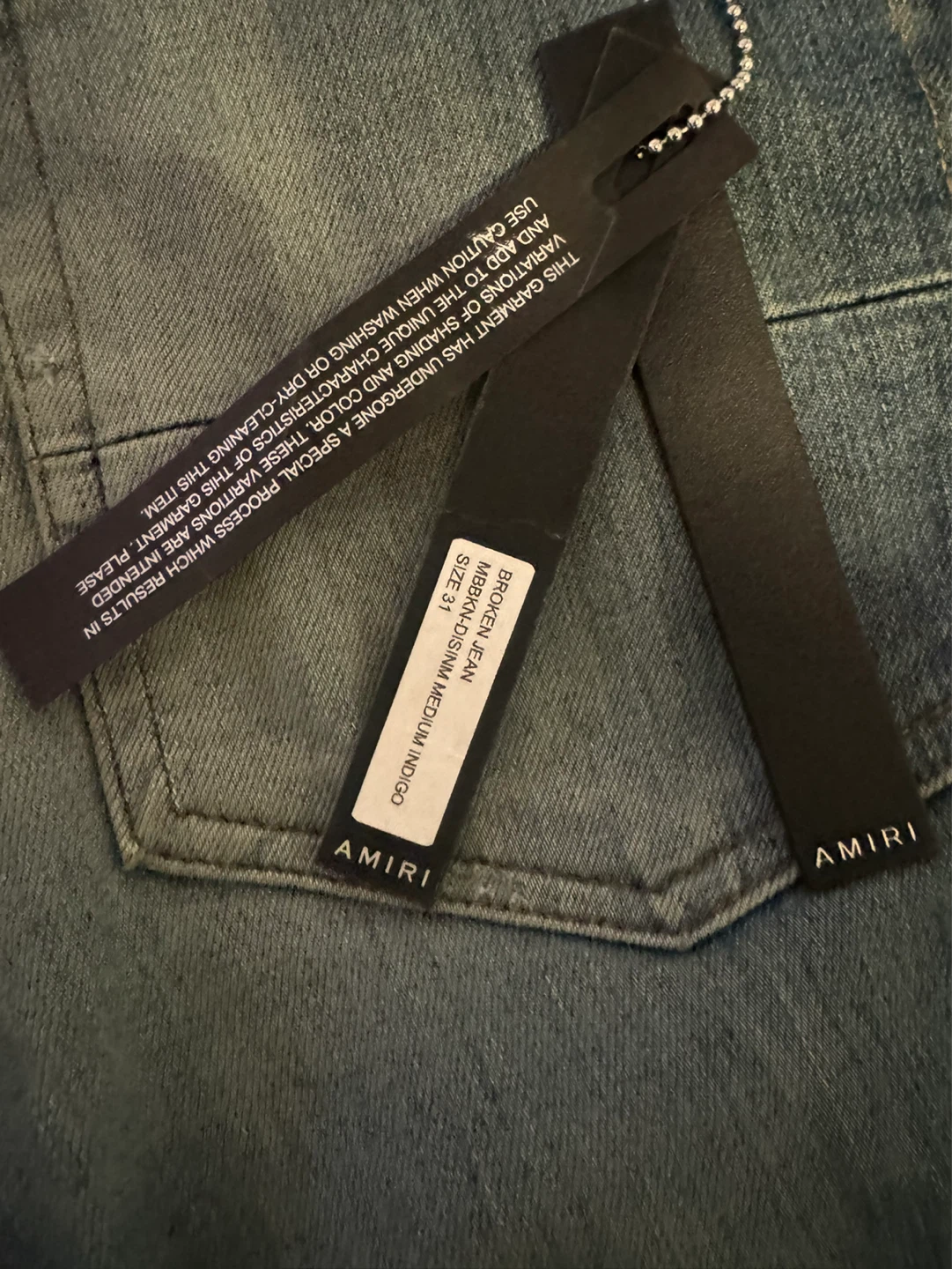 AMIRI Broken Jean Medium Indigo Distressed Denim Size 31 - photo 3