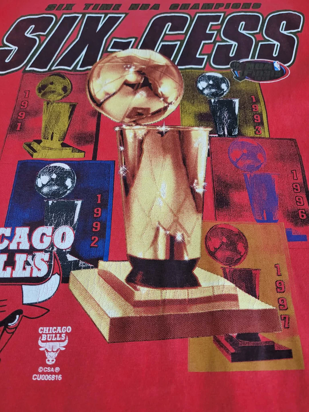 Chicago Bulls Six-Cess Six Time NBA Champions T-Shirt - photo 3