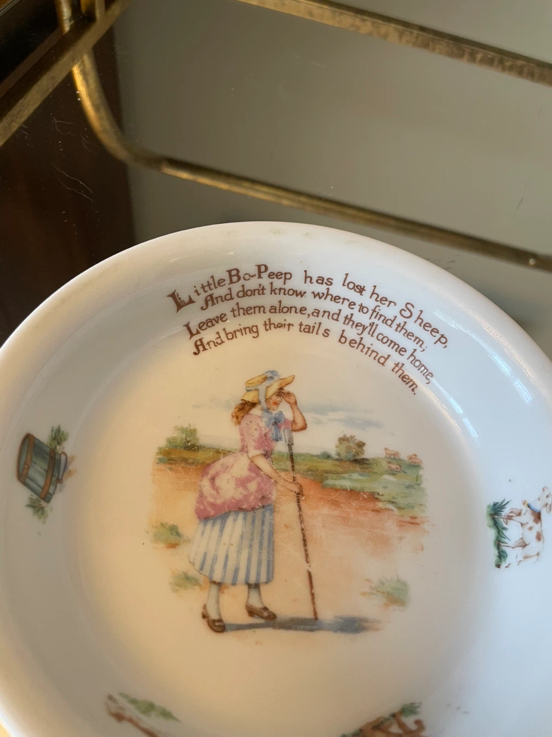 Antique Eleanor Bavaria Little Bo-Peep Nursery Plate - photo 2