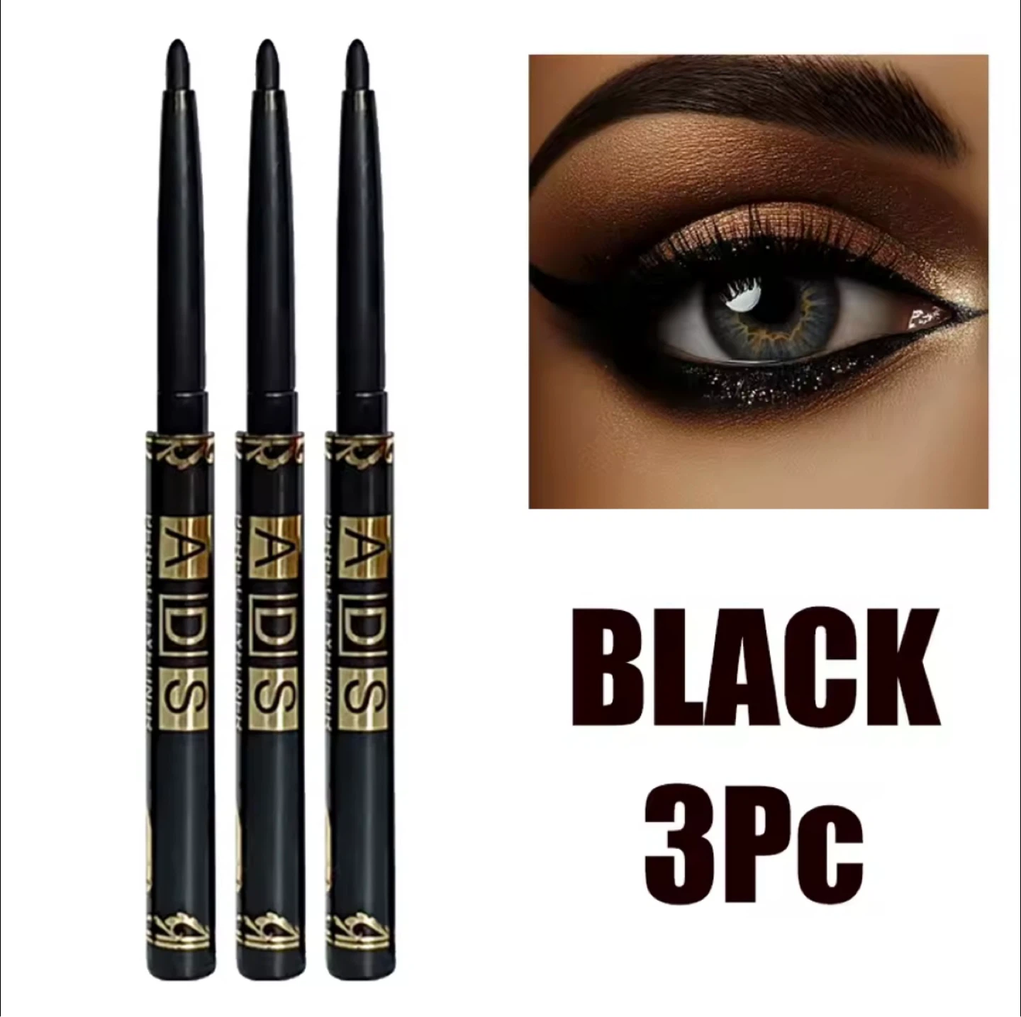 ADS Black Waterproof Long Lasting Eyeliner Pen - 3 Piece Set - photo 3