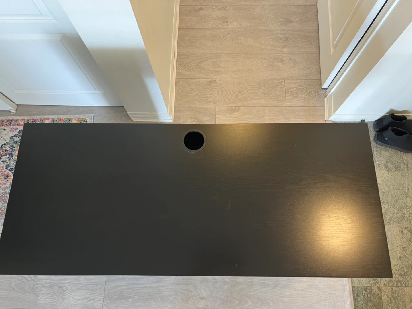 Black Desk with Drawer and Shelving - photo 3
