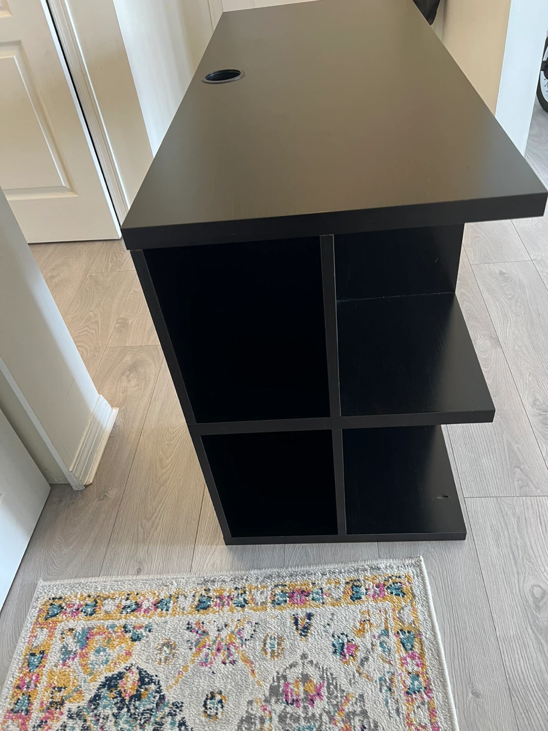 Black Desk with Drawer and Shelving - photo 4