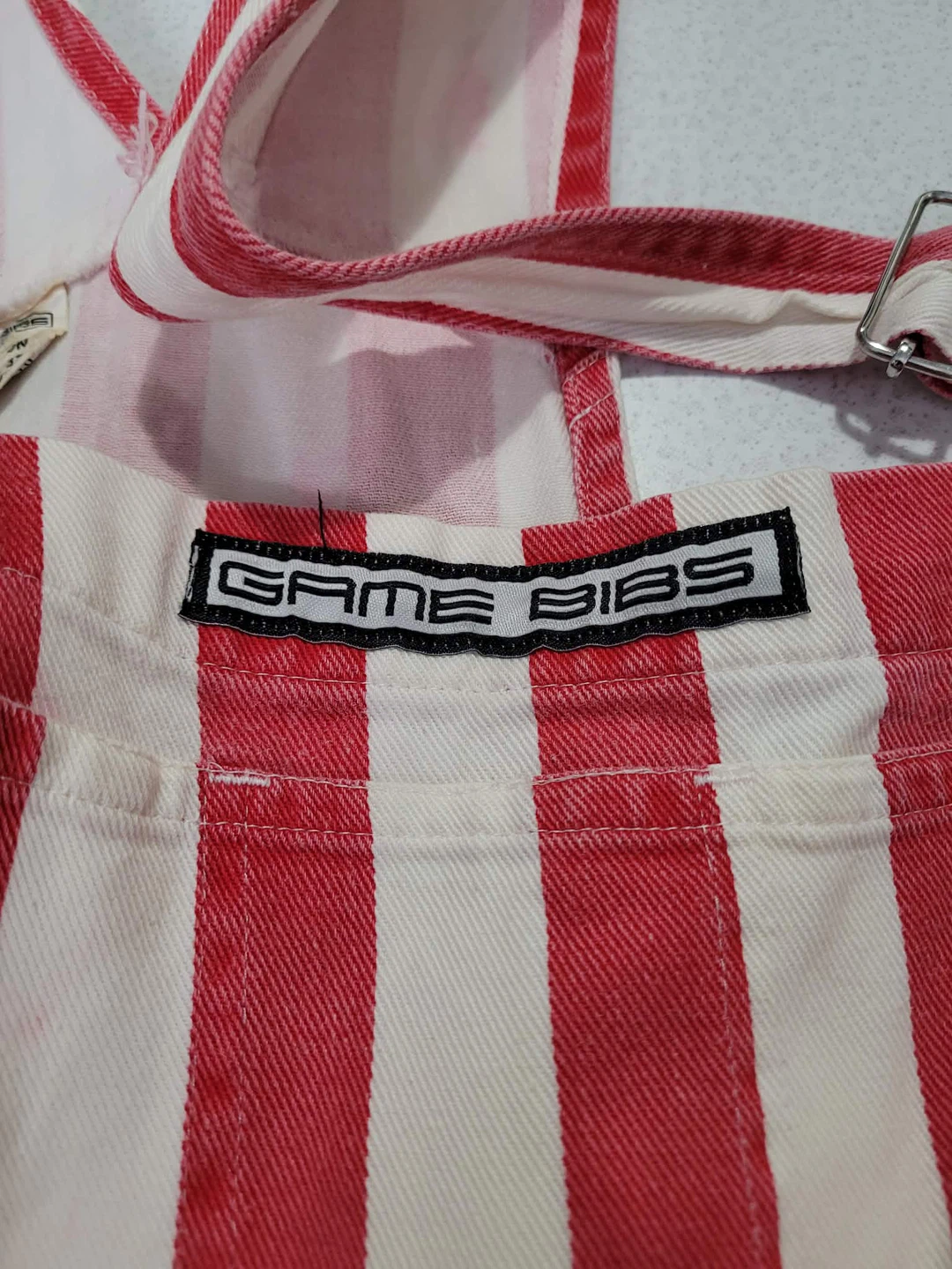 Game Bibs Red & White Stripe Overalls - photo 3
