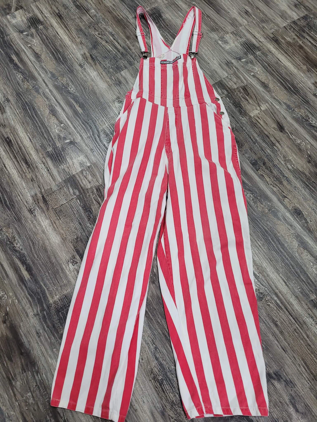 Game Bibs Red & White Stripe Overalls