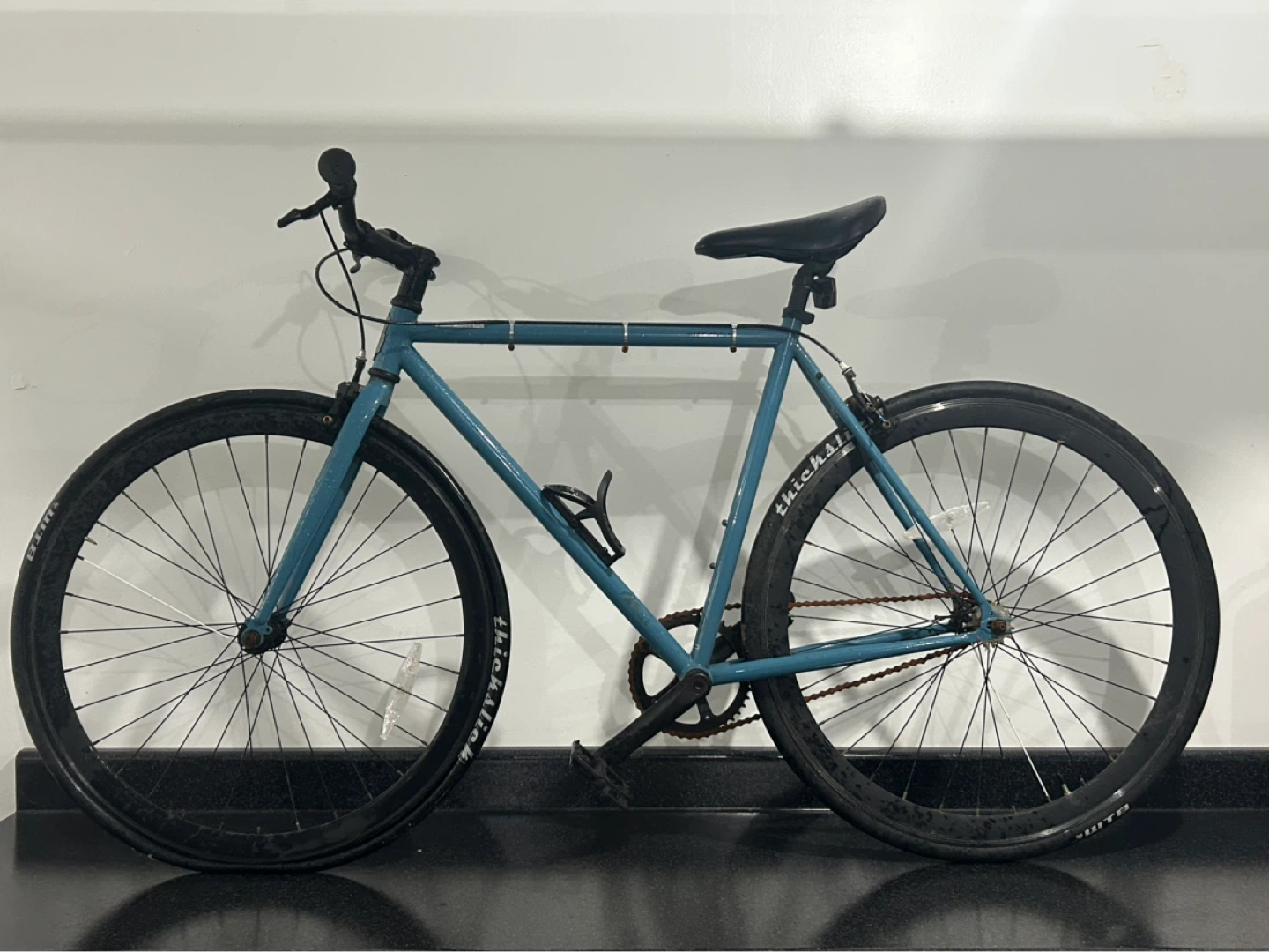 Blue Single Speed Road Bike