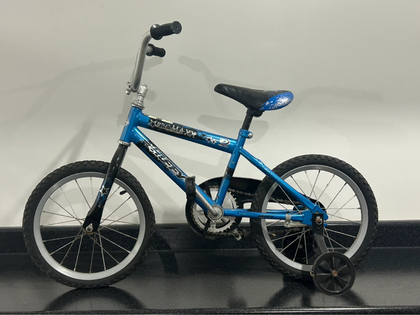Blue BMX Bike with Training Wheels
