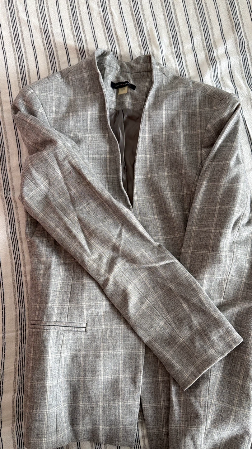 Tommy Hilfiger Women's Grey Plaid Blazer - photo 2